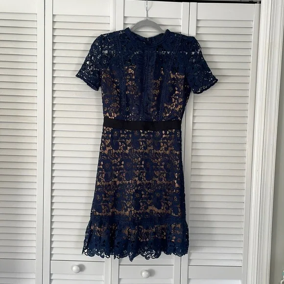 Vici | Dresses | Vici Best Time Of Year Crochet Lace Dress Navy Small |  Poshmark